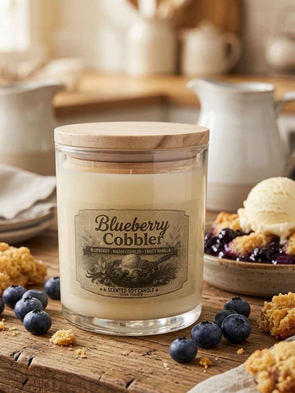 9oz Blueberry Cobbler Candle | Hand-Poured Soy Wax | Sweet Bakery Scent